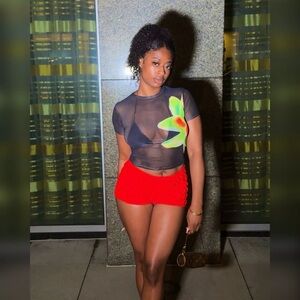 SHORTS ONLY Red Ruffle Bloomer Shorts Sz 6 M